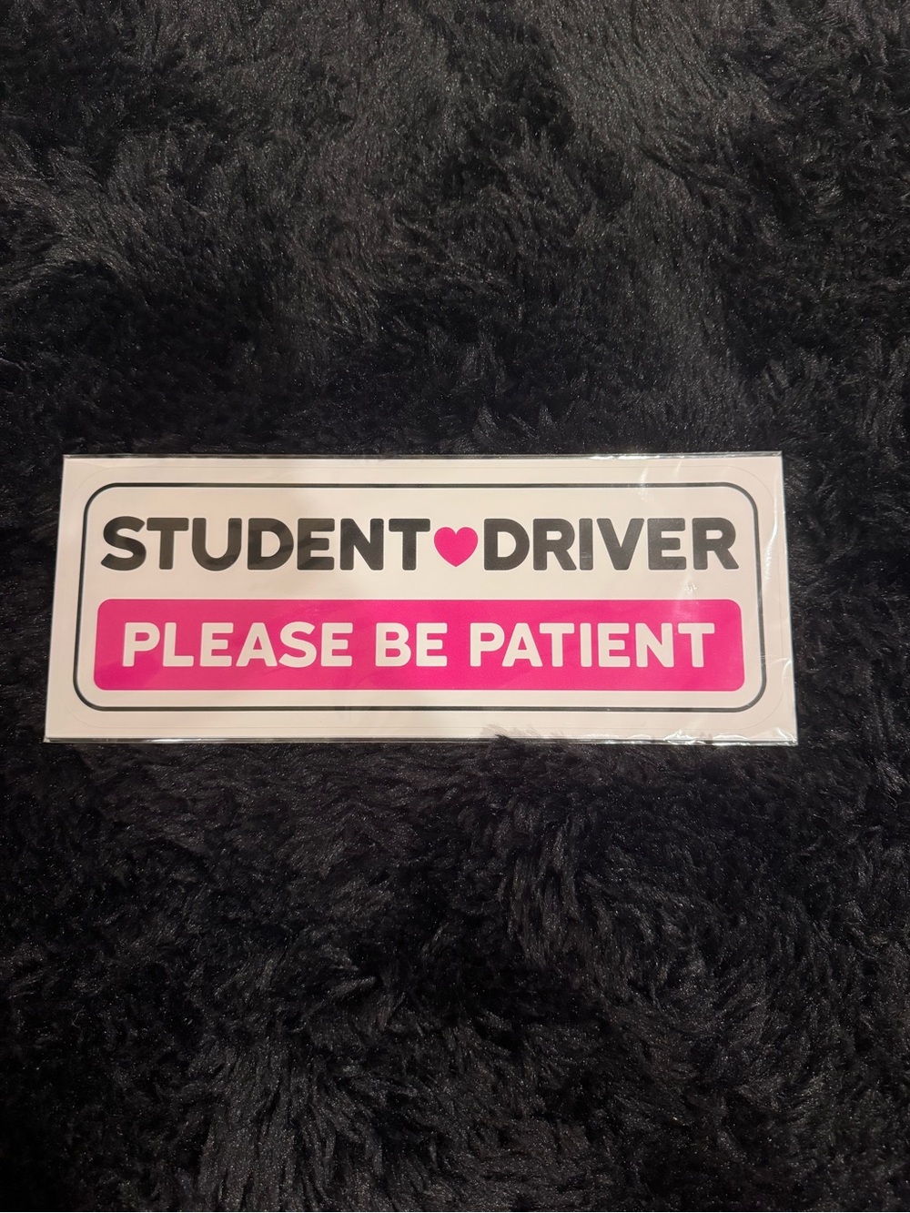 Student Driver "Please Be Patient" Sticker - Pink & White
